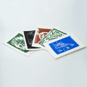 Linoldruck-Kartenset Tiere